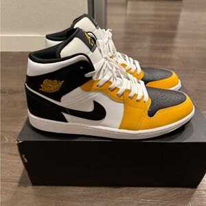 Jordan Black and Yellow Sneakers